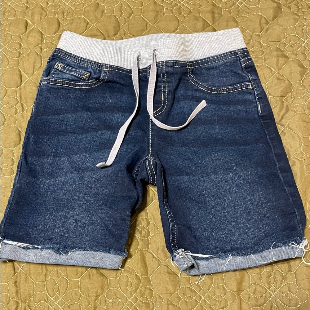 Justice dark wash denim shorts size 10